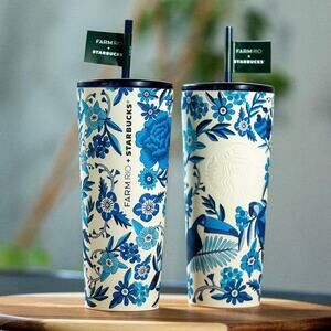 FARM RIO x STARBUCKS | NWT Floral Lenco
Azulejo Blue Toucan Tumbler Venti | 24oz
